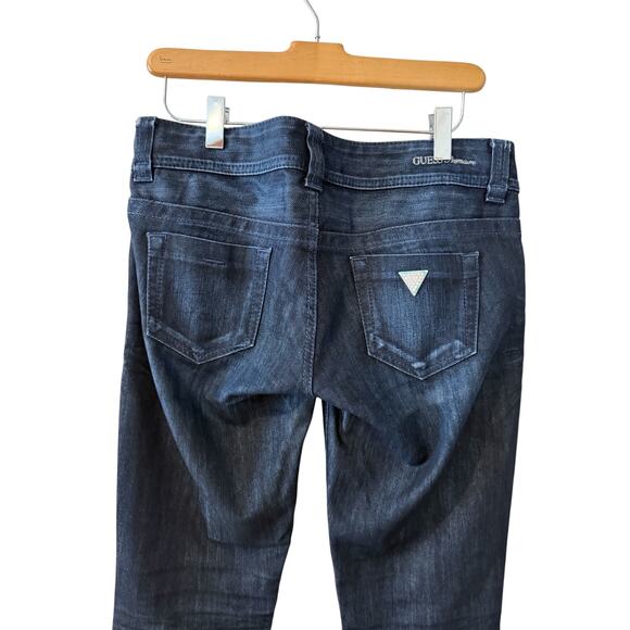 Guess Collection Daredevil Low Rise Crystal Studded Denim Jeans 27 - Picture 5 of 10